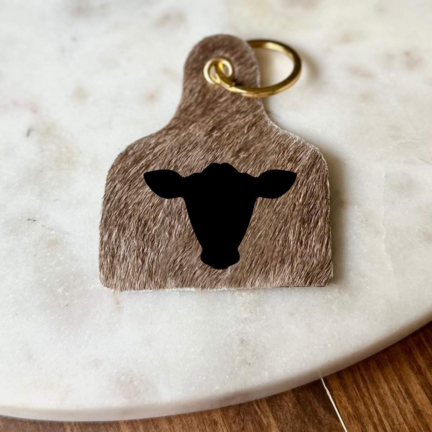 Personalized Cowhide Keychain