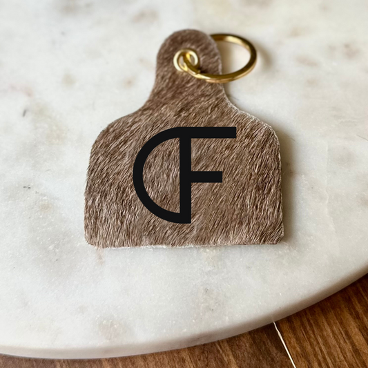 Custom Farm/Ranch Cowhide Keychain