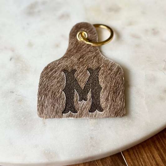 Personalized Cowhide Keychain